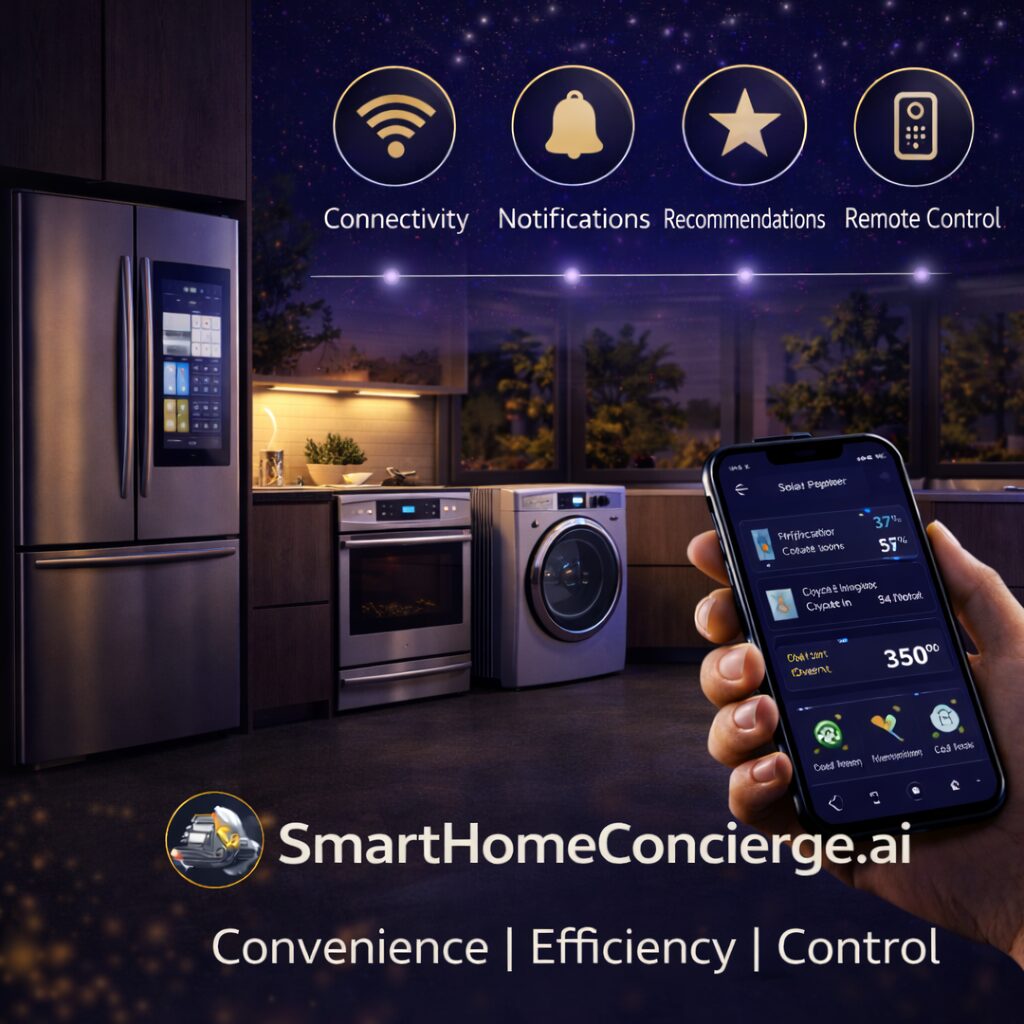 smart home system interface with connected devices